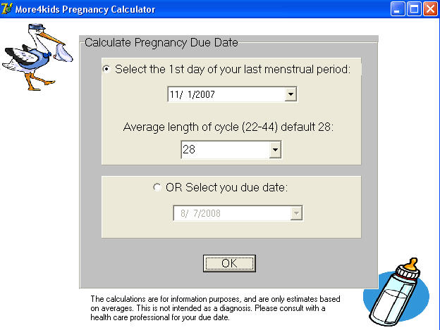 Windows 7 Pregnancy Calculator 1.0 full