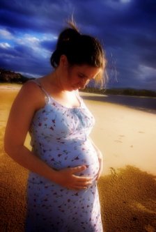 Pregnant woman thinking about the future